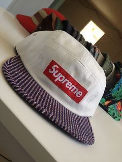 Supreme Box Logo Canvas Stripe Camp Cap Hat snapback camo floral cdg