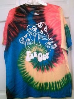   Dyed Psychedelic Rhasta Love Far Out Peace Flower Power S/S S M L XL