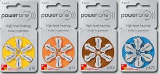 120 Power One Hearing Aid Batteries SZ. 10,13, 312, 675