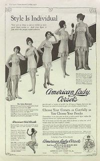 American Lady/Girl Corsets 1919 Vintage Wormens Underwear Ad