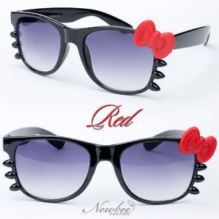 Black Frame Hello Kitty Sunglasses with Red Bow Very Cute and Adorable