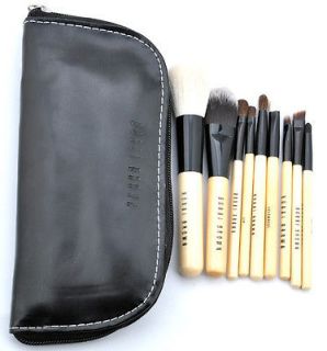 Pro 9pcs Set Cosmetic Brush Make up Tool Kit Dres+ Zipper Leather 