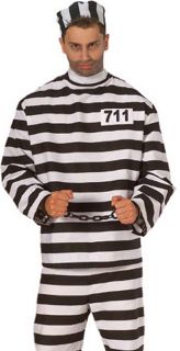 Adult Mens Prisoner Jailbird Halloween Costume