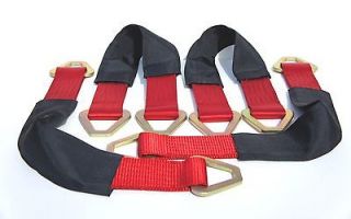   RED HD AXLE STRAPS TIE DOWN f RACE CAR HAULER TOW TRUCK 4x4 OFF ROAD