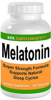Bottle Melatonin 10mg 60 Capsules Natural Sleep Aid KRK SUPPLEMENTS