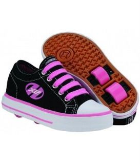   Jazzy Junior Girls Lace Heely Wheel Roller Shoe   Black/Pink Size J11