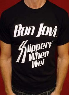 Bon Jovi t shirt slippery when wet vtg tour guns n roses motley crue 