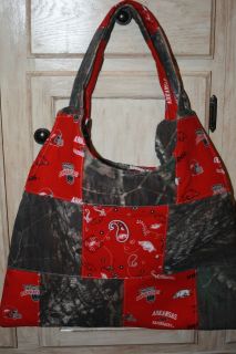 Custom Swing Sling Bag Purse ARKANSAS Razorback Fabric Patchwork MOSSY 