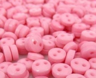 25 x 6mm Wide Tiny BABY PINK Colour Dolls / Craft Buttons (B28) FREE 