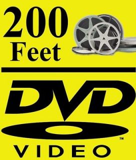 200 Feet Regular 8mm/Super 8mm/16mm Telecine Transferred to DVD