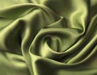   SAGE GREEN SILK~Y SATIN FLAT FITTED SHEETS+PILLOWC​ASES DEEP POCKET