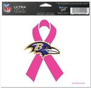 Baltimore Ravens NFL Wincraft 5x6 Pink Ribbon Breast Cancer Decal 