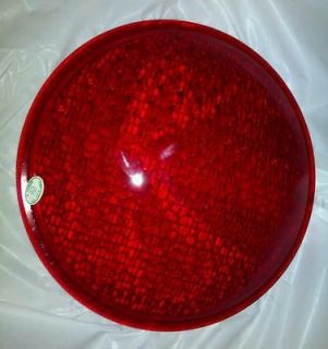 Vintage Red Kopp Glass 8 3/8 Traffic Light Lens TL4777 New Old Stock