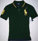 Boys S Ralph Lauren Polo Shirt Short Sleeved Green Blue Big Pony 