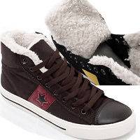 ssdt06 Winter fur inside synthetic leather hi top sneakers