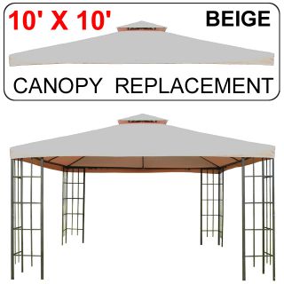 10x10 Replacement Two 2 Tier Patio Canopy Gazebo Top Cover Outdoor 