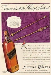 1939 Johnnie Walker Black Label Scotch Whiskey print Ad
