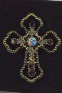 Antique Reproduction of Jeweled Budded Cross Lapel Pin