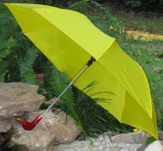 YELLOW Auto Open DUCK HEAD Plastic Handle Folding Umbrella fr Rainkist