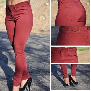 Dark Red (Wine) Skinny jeans from JUST USA sz 0 13 FAST  