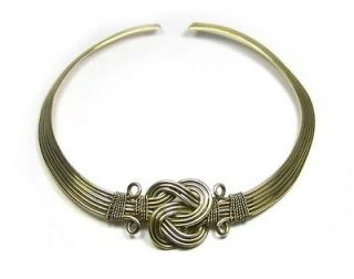   brass tone metal wire Choker Naga NECKLACE Tribal Indian Jewelry