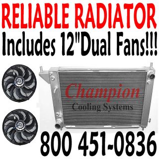 ON SALE!! 12Dual Fans Champion Aluminum 3 Row Radiator for Mustang 