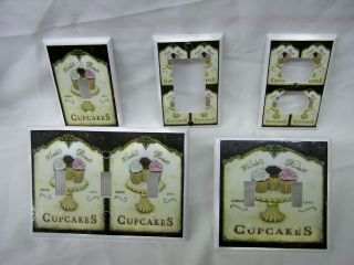   Best Cupcakes Kitchen Decor Light Switch Cover Plate Outlet Double