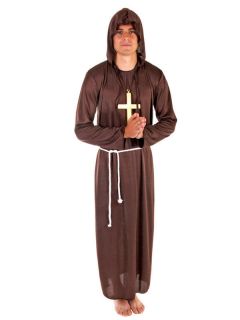   Costume + Cross Mens Fancy Dress Religious Saints Friar Tuck S, M, L
