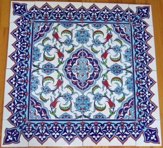 24x24 Turkish/Ottoma​n Iznik Ceramic Tile SET/PAnel