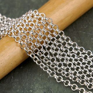 8x3.8mm Sterling Silver Plated Round Link Rolo Chains c209s (3ft)