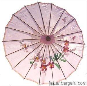 Kids Oriental Japanese Chinese Asian Umbrella Parasol Kasa 22in Pink 