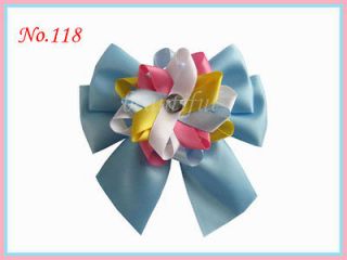 30 Girl Boutique Satin Ribbon hair bows clip 3 styles 282 No. A6A