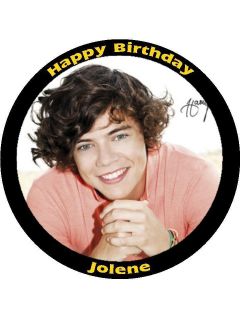 One Direction Harry Styles 7.5 Rice Paper Birthday Cake Topper 1GHS