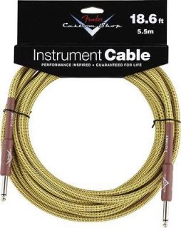   Custom Shop 20 (18.6) Foot ft Guitar Cable TWEED Straight Straight