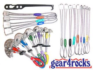CAMS + 13 NUTS + TOOL rock climbing trad gear aid protection KIT NEW