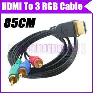   Plated HDTV HDMI Input Male to 3 RGB RCA AV AUDIO VIDEO Convert Cable