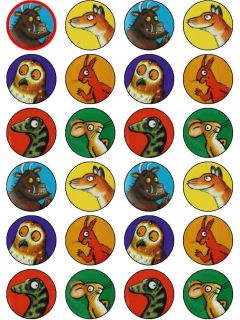 24 The Gruffalo Birthday Rice Paper Wafer Cup Cake Bun Fairy Topper 