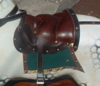 BEST Quality Rocking Horse Leather Nail on trad. Saddle with Stirrups 