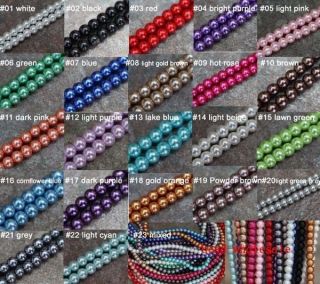 Charm Lightful Glass Pearl Round Spacer Beads 4/6/8/10mm DIA 23 Colors 