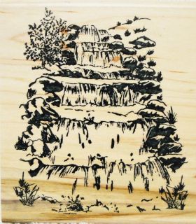 Blue Ridge Impressions rubber stamp Waterfall Nature Water Mountains
