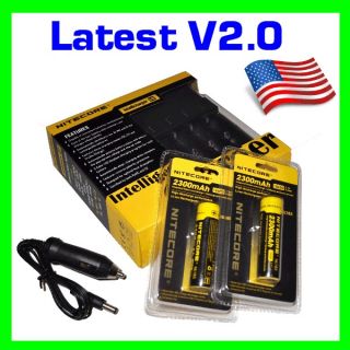   i4 V2 Intellicharge Charger w/ Two 18650 Batteries & Car Charger