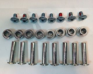 SALOMON 8MM INLINE SKATE NOTCHED AXLE 8 PACK WITH BEARING SPACERS NEW 