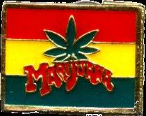 47004 Marijuana Flag Enamel Pin Badge Button Pot Weed