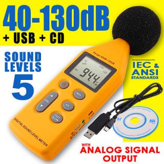 Digital Sound Level Meter Decibel Logger 40~130 dB USB