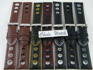 HQ 18MM 20MM 22MM RACING LEATHER WATCH BAND TISSOT STY STRAP/ 7 COLORS 