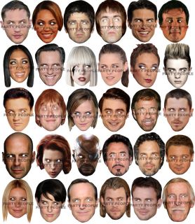   FUN CELEBRITY FACE MASKS   TV & FILM   30 STARS TO CHOOSE FROM