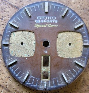 SEIKO Bullhead Speedtimer 6138 Chronograph Brown Dial Original 
