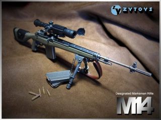 ZY Toys US Designated Marksman M14 Sniper Rifle 1/6 Fit for 12 Action 