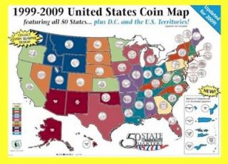 Complete 50 State Quarters Albums Map Folder Book