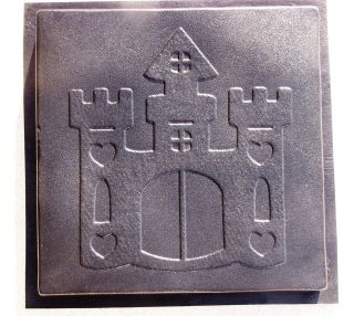   CASTLE DESIGN #1 & #2 STEPPING STONE CEMENT MOLDS, 18x18x2.25